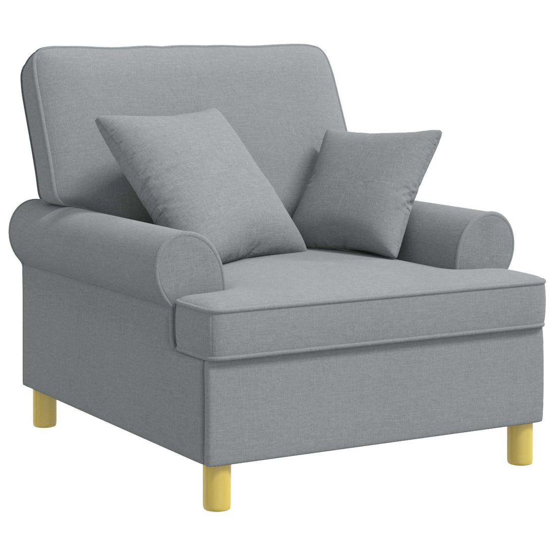vidaXL Sillón XL con cojines Gris Claro Tela