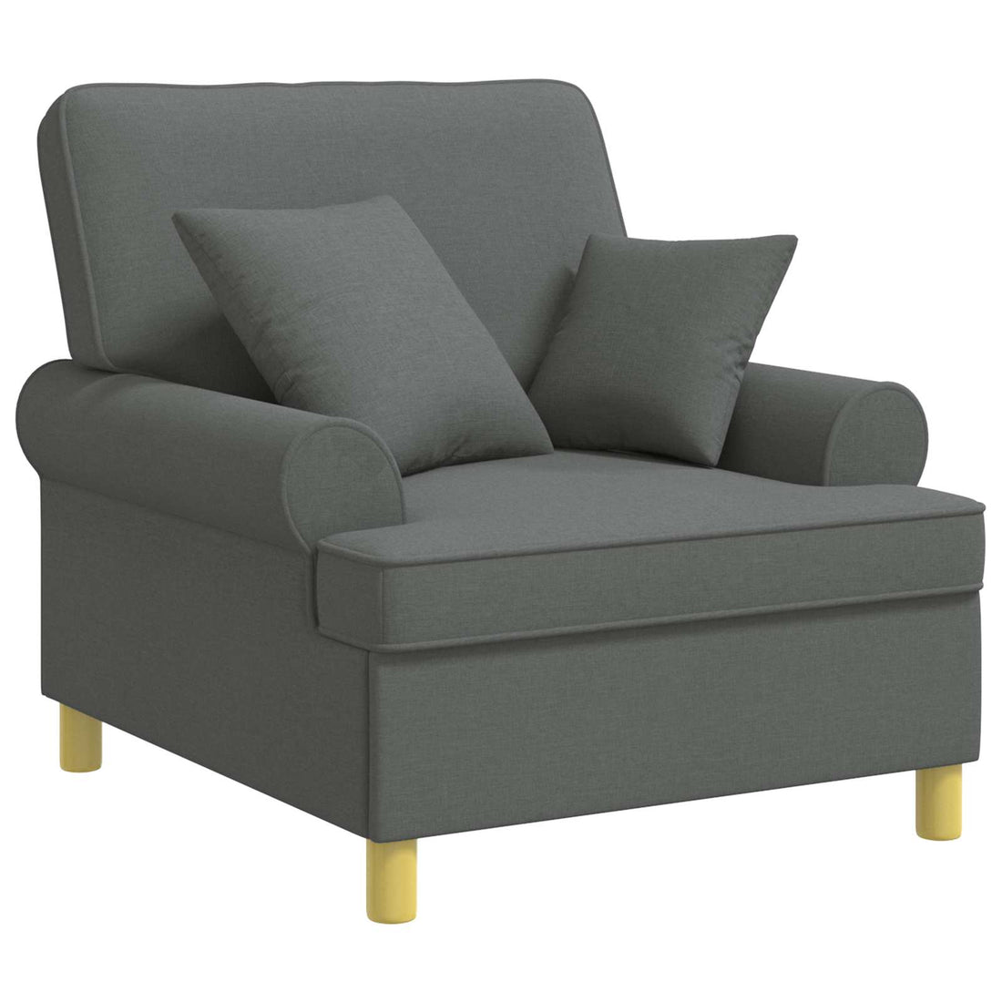vidaXL Sillón XL con cojines Gris oscuro Tela