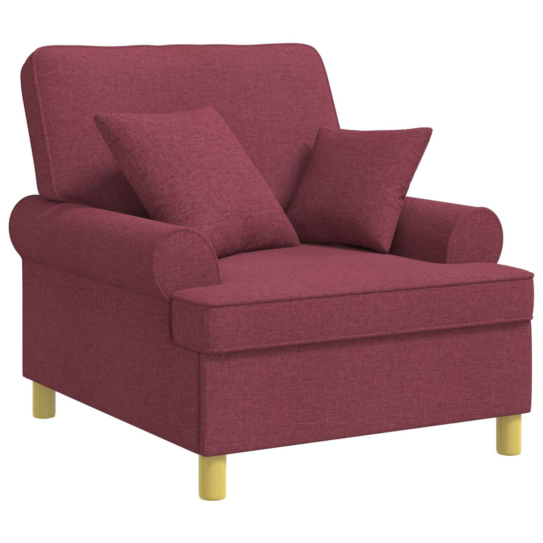 vidaXL Sillón XL con cojines Rojo vino Tela