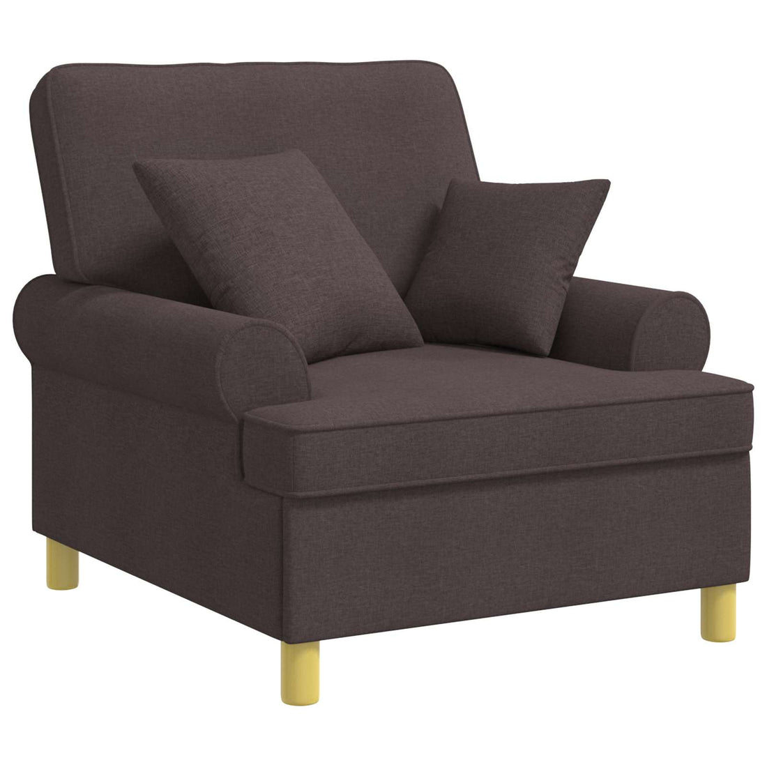 vidaXL Sillón XL con cojines Marrón Oscuro Tela