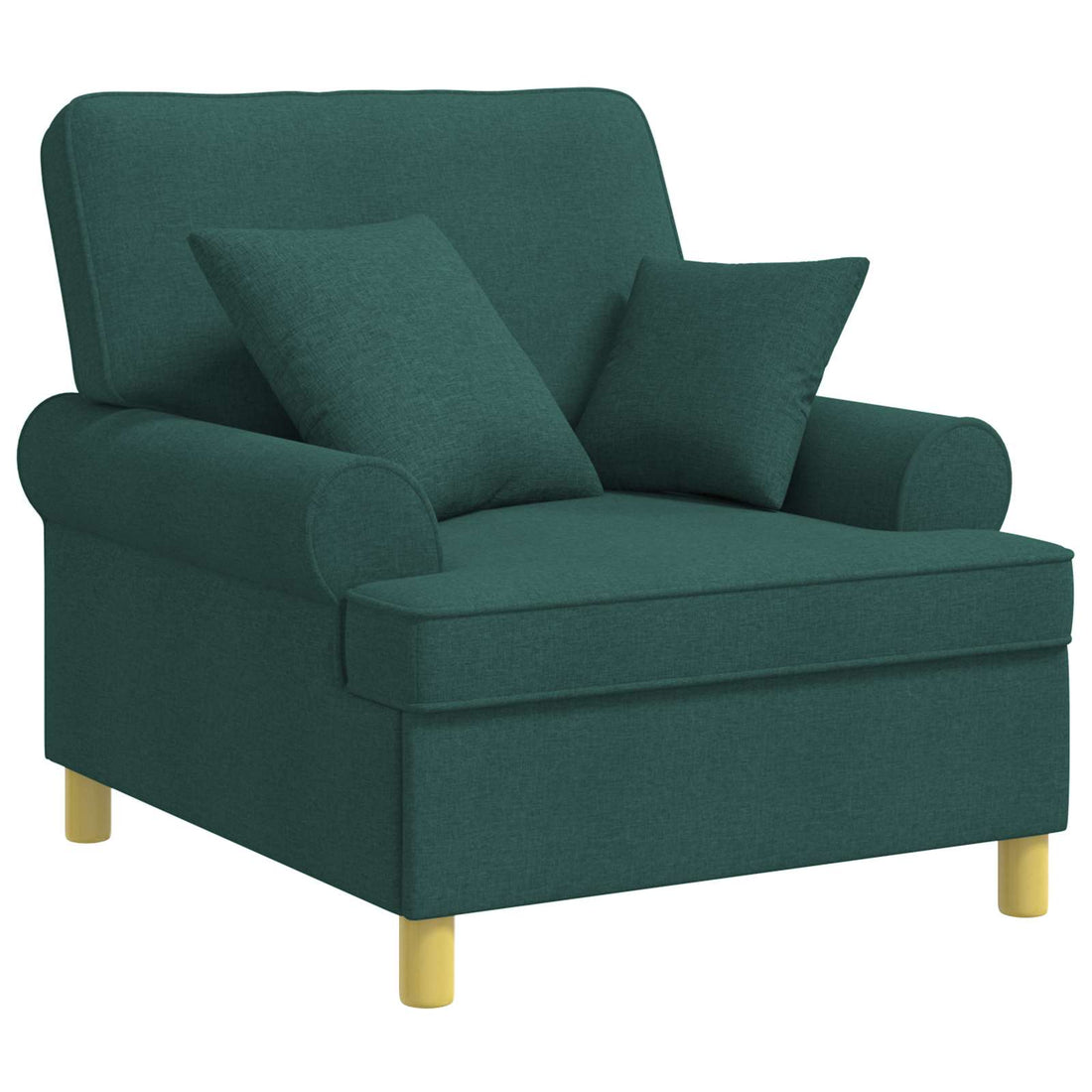 vidaXL Sillón XL con cojines Verde oscuro Tela
