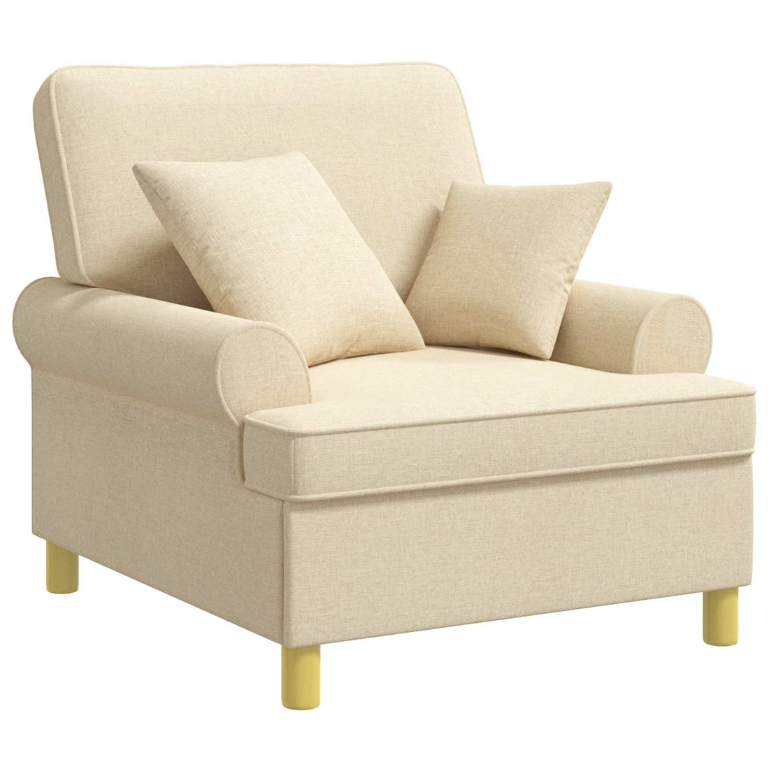 vidaXL Sillón XL con cojines Crema Tela