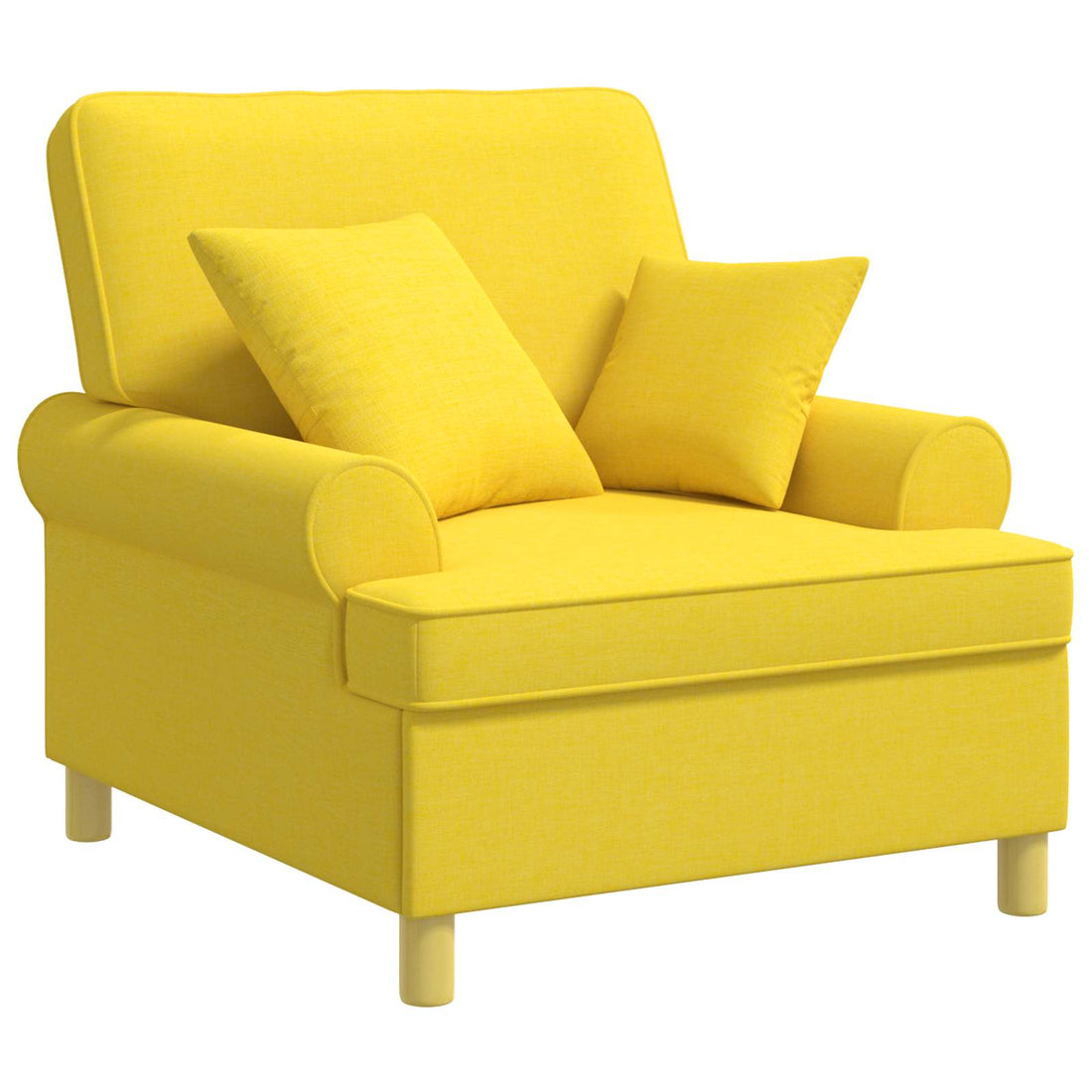 vidaXL Sillón XL con cojines Amarillo Claro Tela