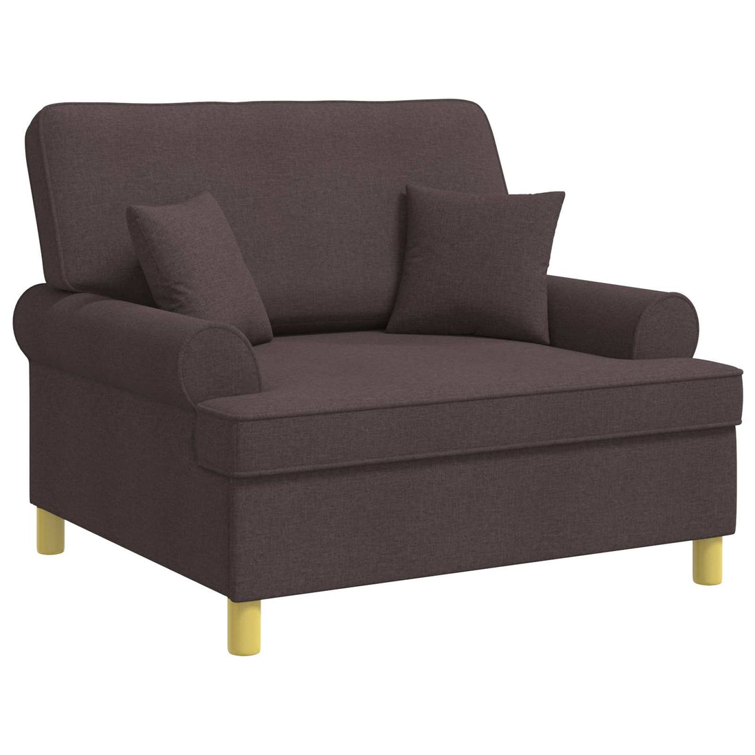 vidaXL Sillón con cojines Marrón Oscuro Tela