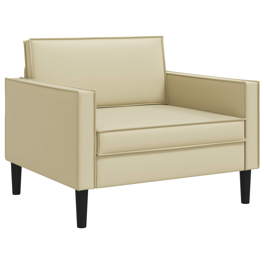 vidaXL Sillón XL Crema Cuero sintético