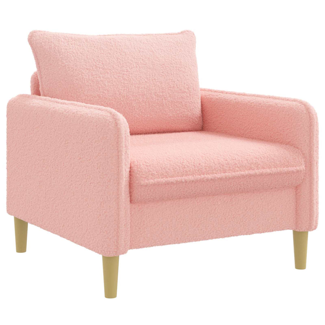 vidaXL Sillón XL Rosa Bouclé
