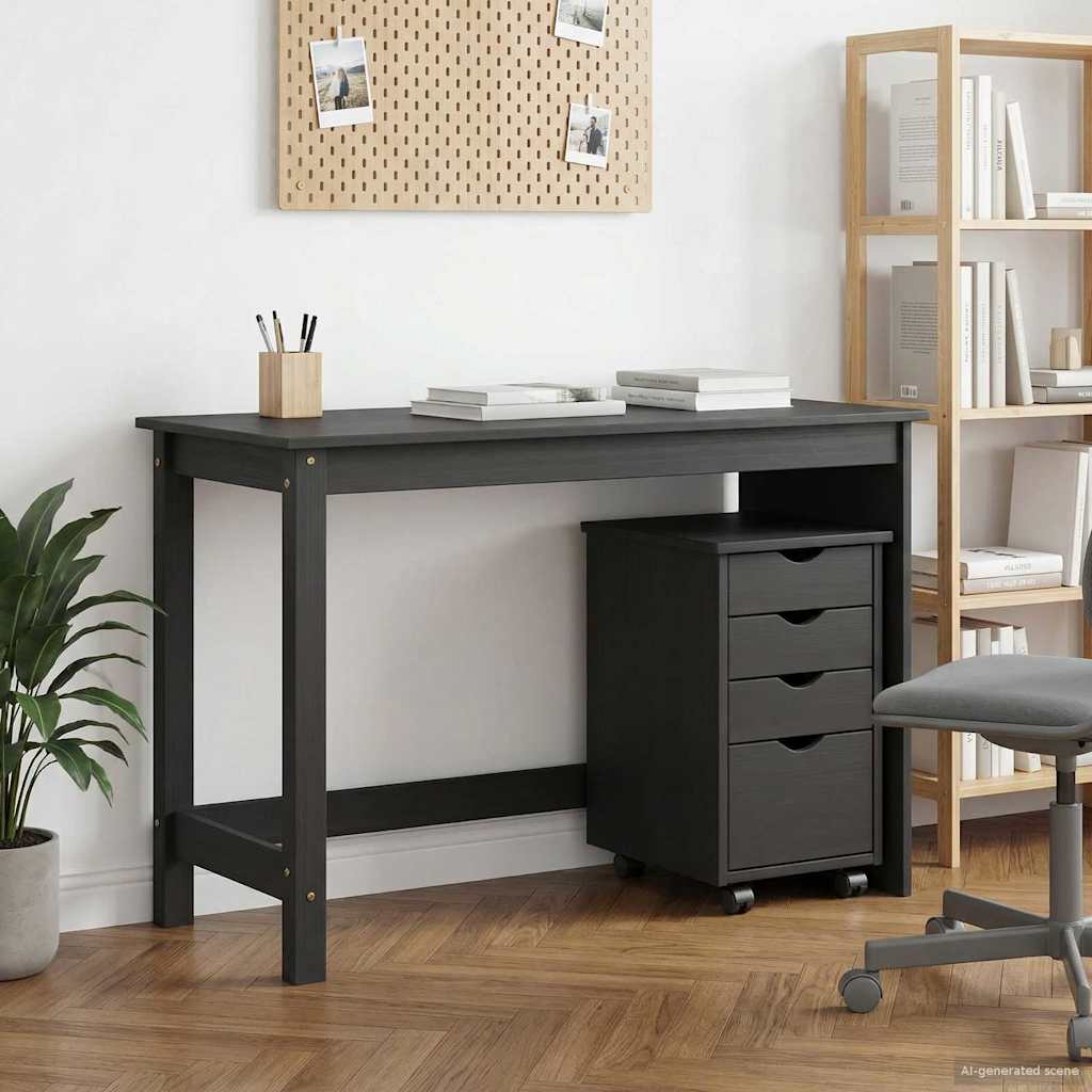 vidaXL Juego de escritorio y gabinete 2 uds. Gris