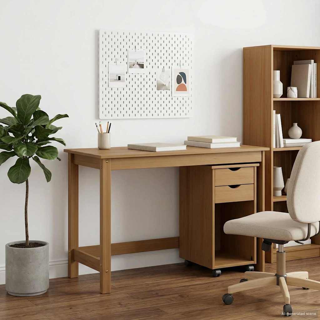 vidaXL Juego de escritorio y gabinete 2 uds. Marrón Miel