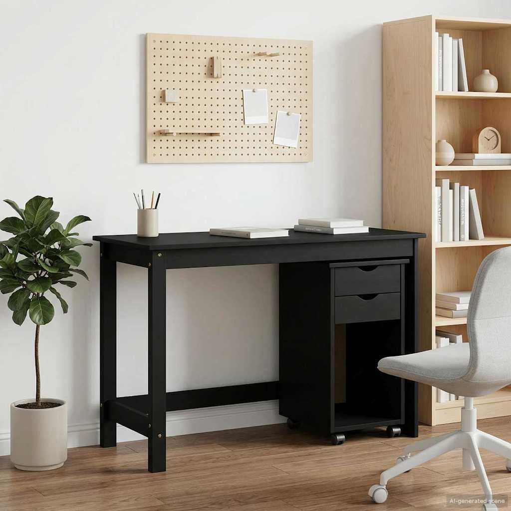 vidaXL Juego de escritorio y gabinete 2 uds. Negro