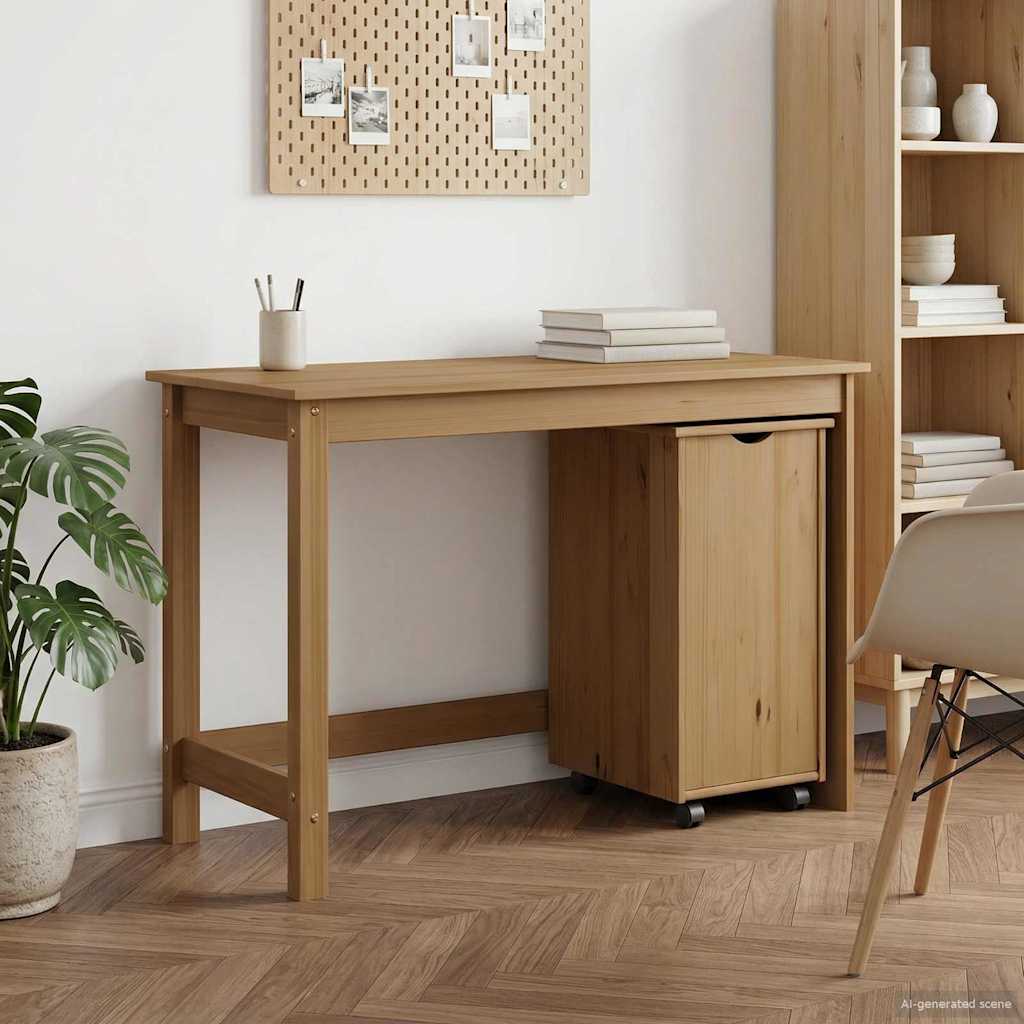 vidaXL Juego de escritorio y gabinete 2 uds. Marrón Miel