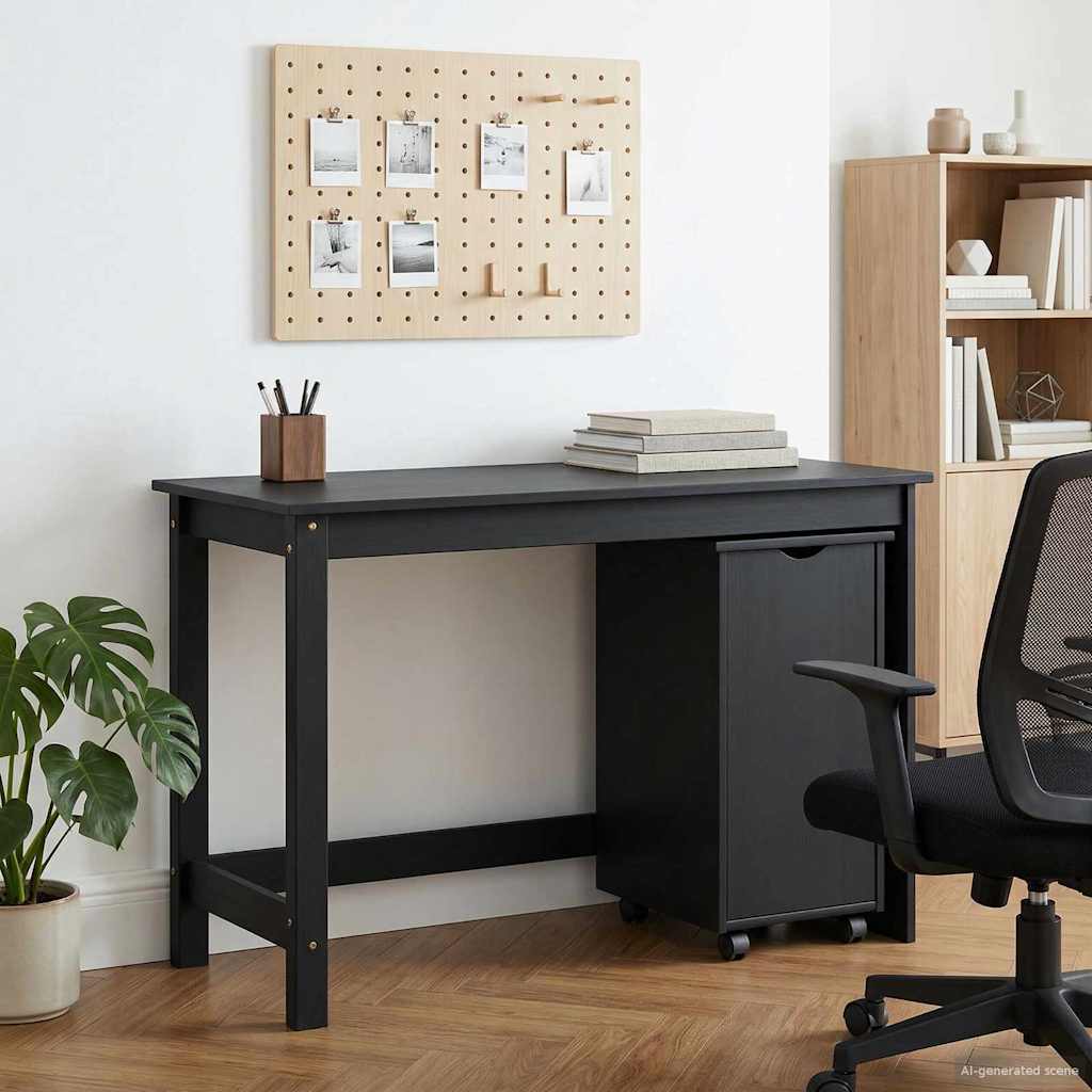 vidaXL Juego de escritorio y gabinete 2 uds. Negro