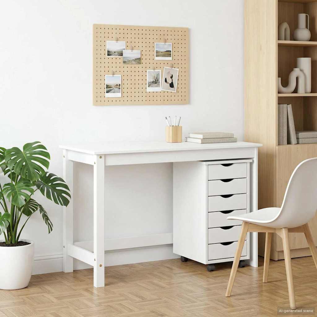 vidaXL Juego de Escritorio y Armario Rodante MOSS 2 uds. Blanco