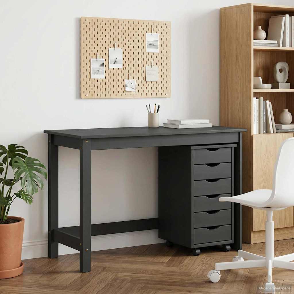 vidaXL Juego de Escritorio y Armario Rodante MOSS 2 uds. Gris