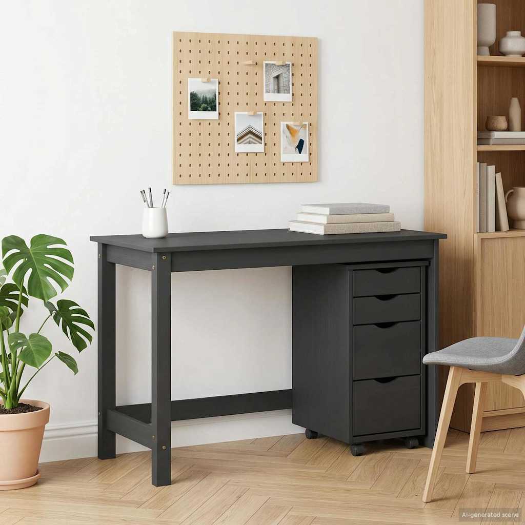 vidaXL Juego de Escritorio y Armario Rodante MOSS 2 uds. Gris