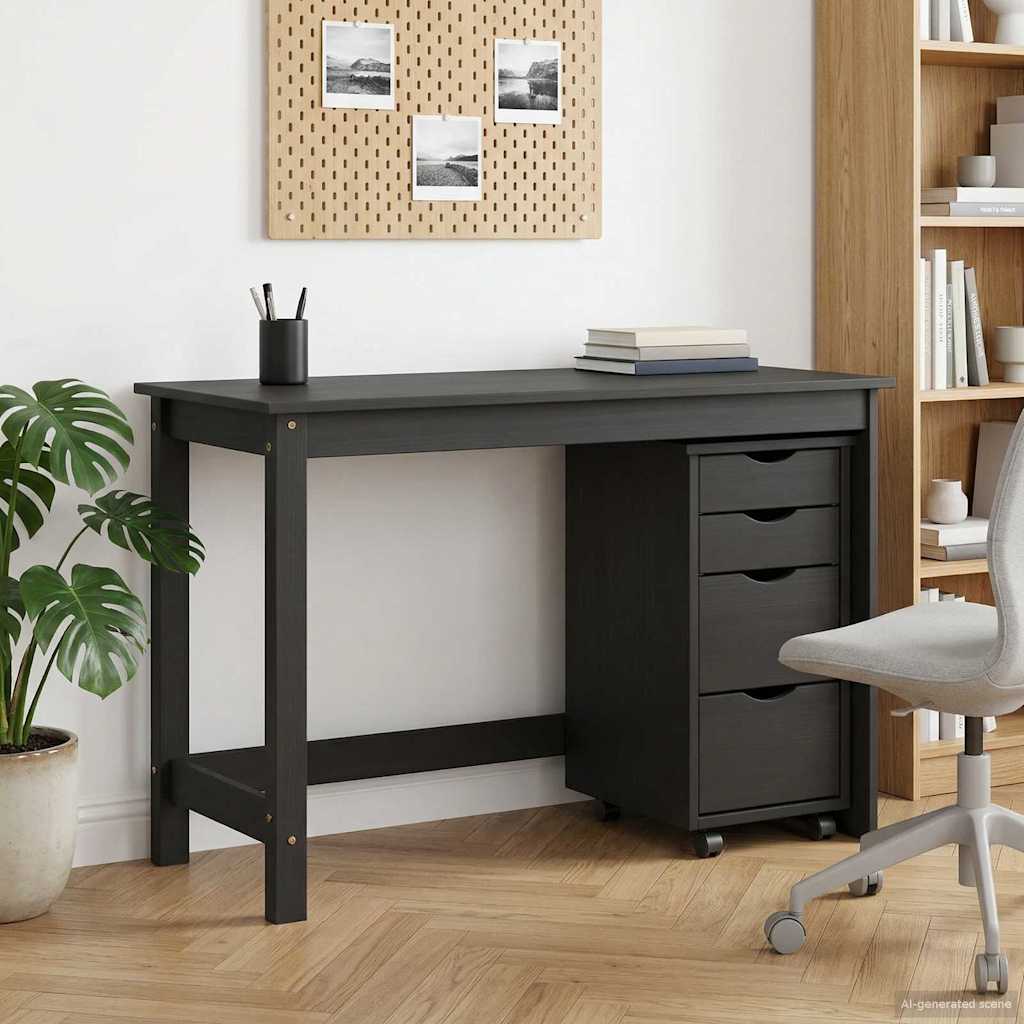 vidaXL Juego de Escritorio y Armario Rodante MOSS 2 uds. Negro