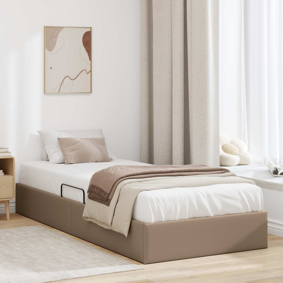 vidaXL Estructura de Cama Ottoman Capuchino 100 x 200 cm