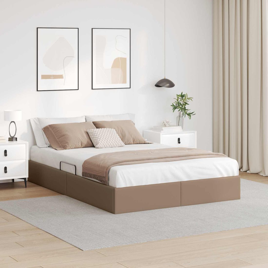 vidaXL Estructura de Cama Ottoman Capuchino 140 x 200 cm