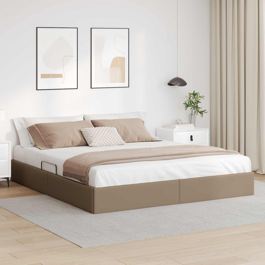 vidaXL Estructura de Cama Ottoman Capuchino 180 x 200 cm