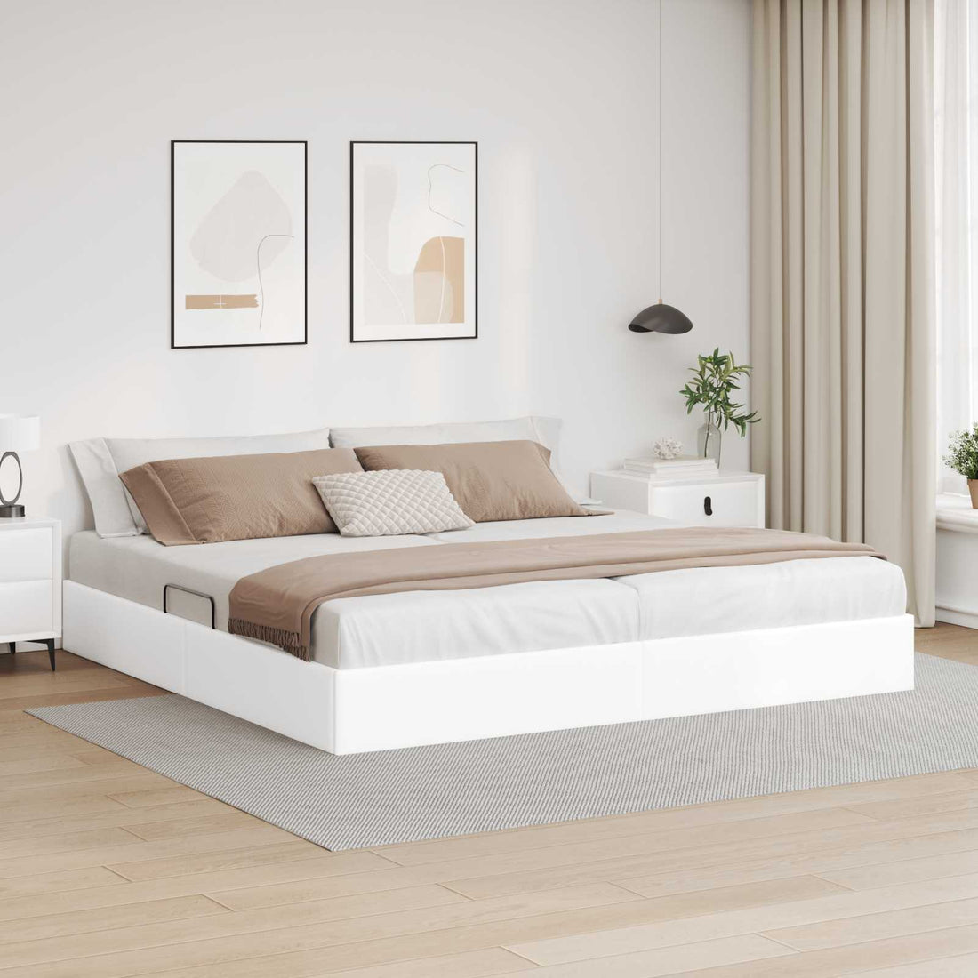 vidaXL Estructura de Cama Ottoman Puro 200 x 200 cm Cuero sintético
