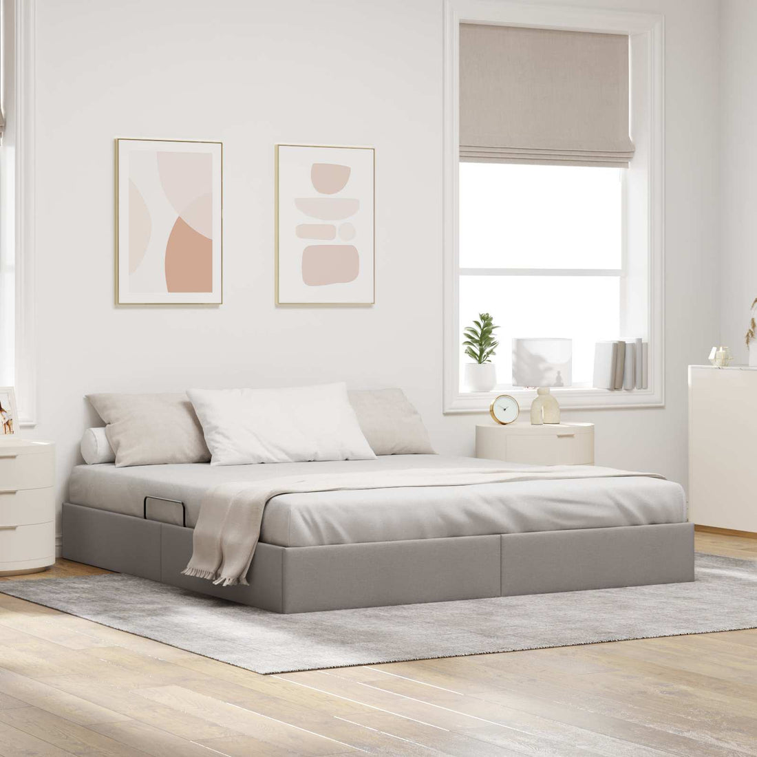 vidaXL Estructura de Cama Ottoman Taupé 160 x 200 cm tela
