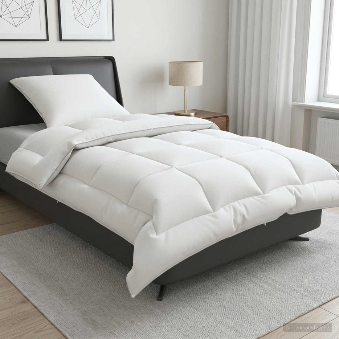 vidaXL Juego de edredón y almohada 2 uds. 150x200 cm 4 estaciones Lana
