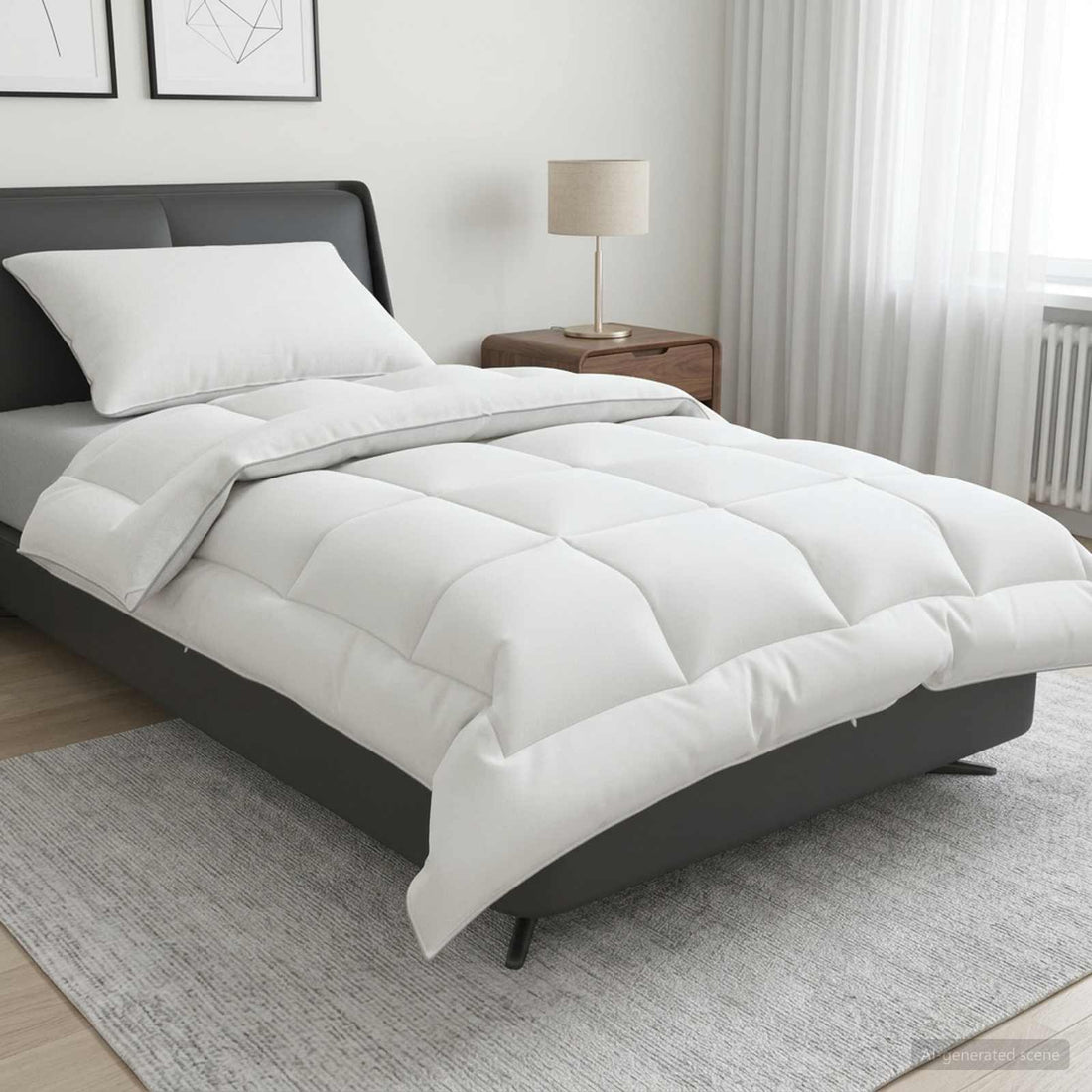 vidaXL Juego de edredón y almohada 2 uds. 150x200 cm 4 estaciones Lana
