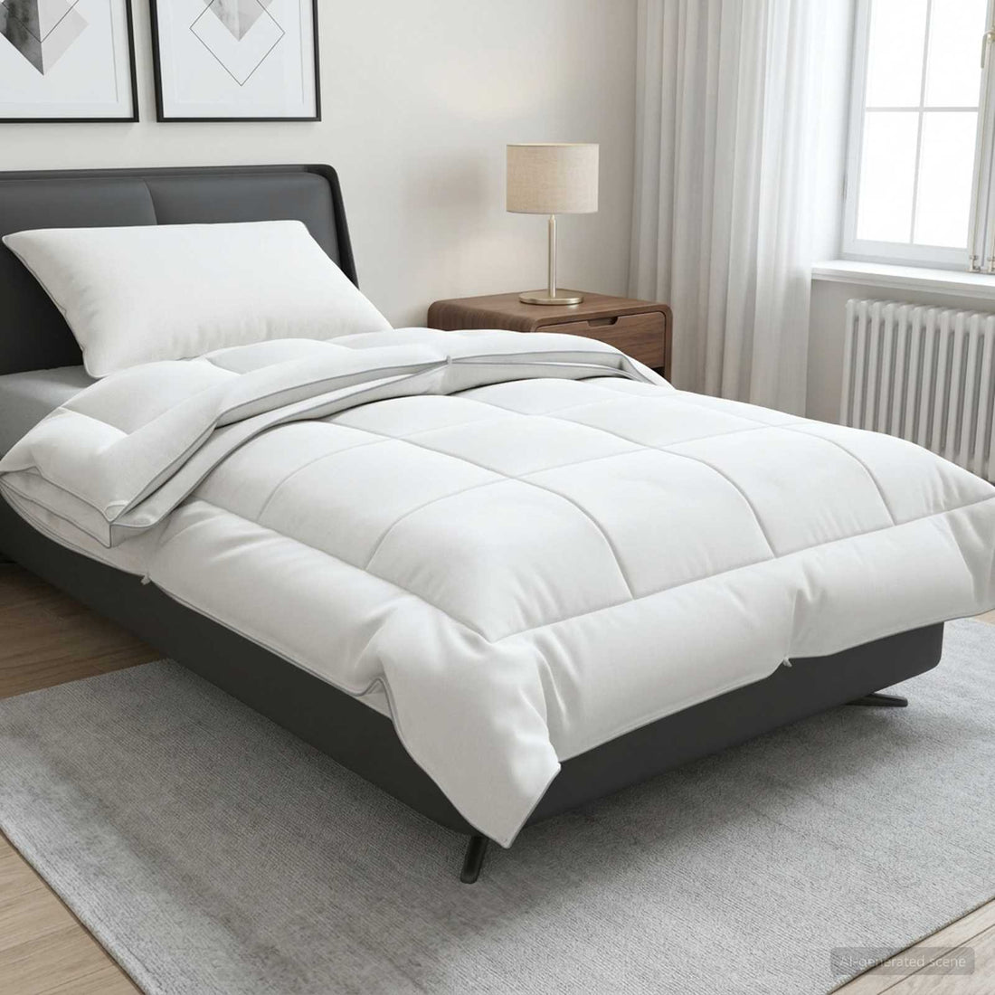 vidaXL Juego de edredón y almohada 2 uds. 155x200 cm 4 estaciones Lana