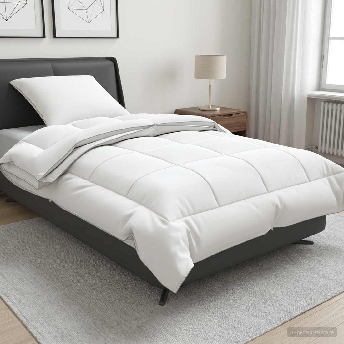 vidaXL Juego de edredón y almohada 2 uds. 155x200 cm 4 estaciones Lana