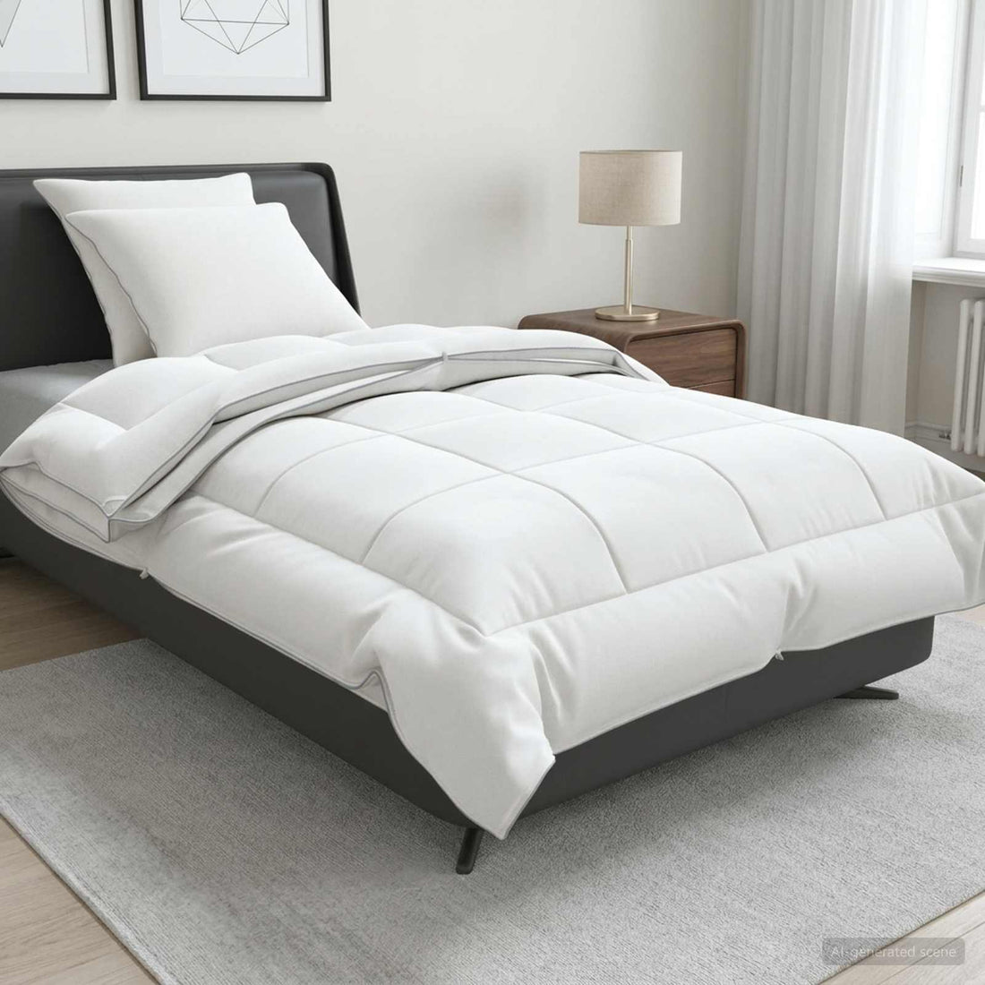 vidaXL Juego de edredón y almohada 3 uds. 155x220 cm 4 estaciones Lana