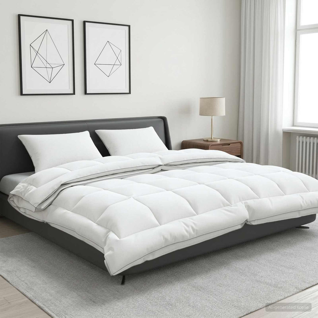 vidaXL Juego de edredón y almohada 3 uds. 200x220 cm 4 estaciones Lana