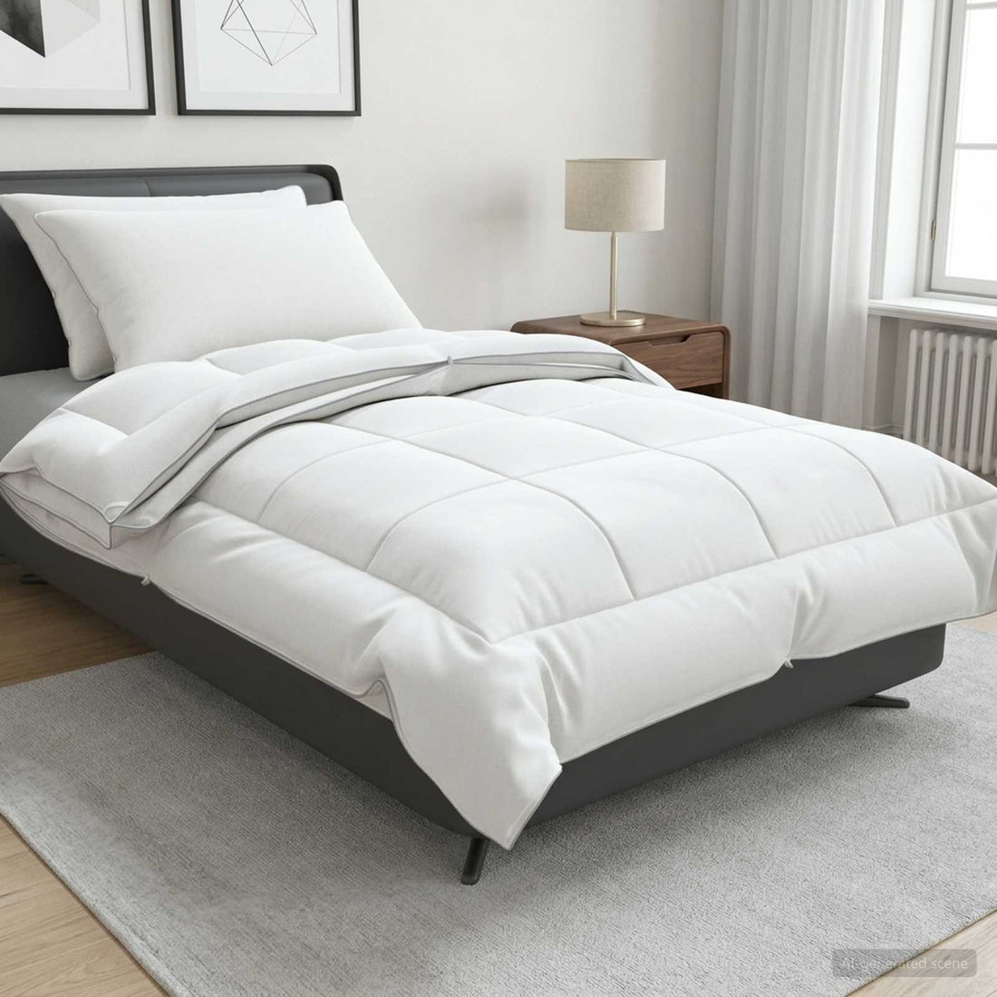 vidaXL Juego de edredón y almohada 3 uds. 135x220 cm 4 estaciones Lana