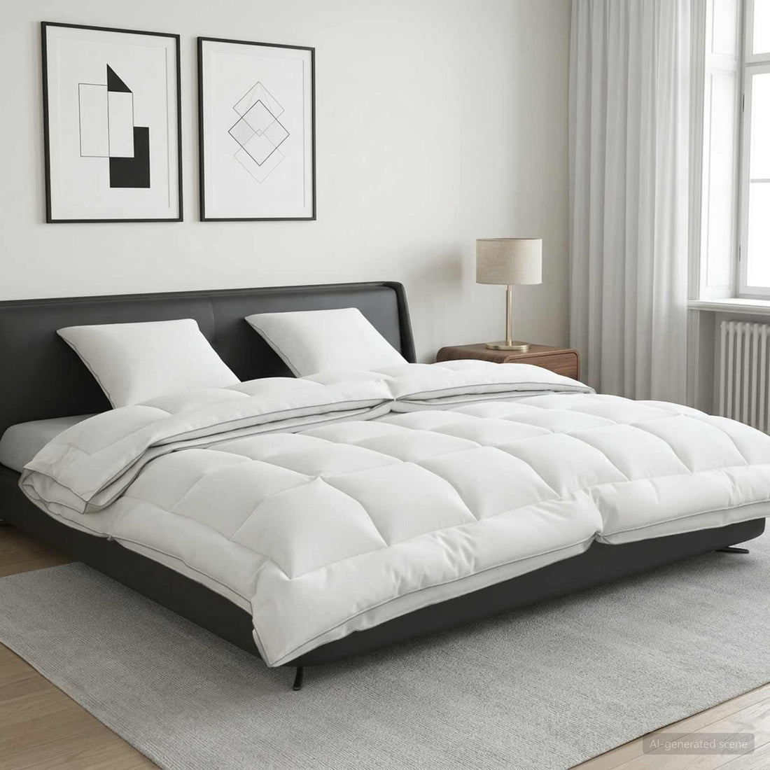 vidaXL Juego de edredón y almohada 3 uds. 220x260 cm 4 estaciones Lana