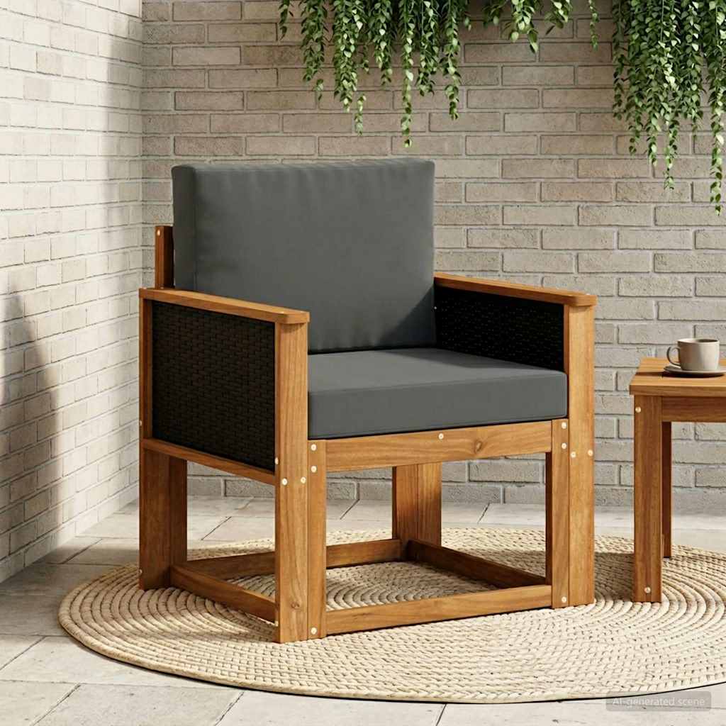 vidaXL Sofá intermedio de exterior Madera de Acacia Sólida Natural