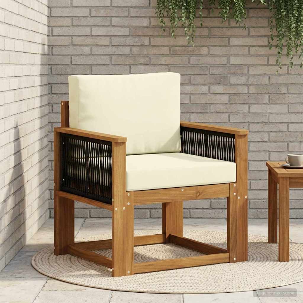 vidaXL Sofá intermedio de exterior Madera de Acacia Sólida Natural