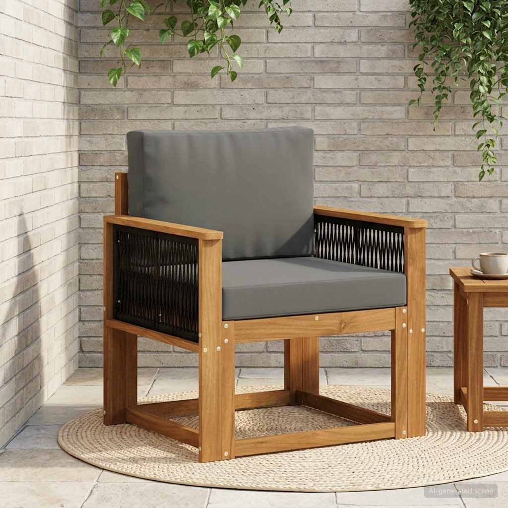 vidaXL Sofá intermedio de exterior Madera de Acacia Sólida Natural