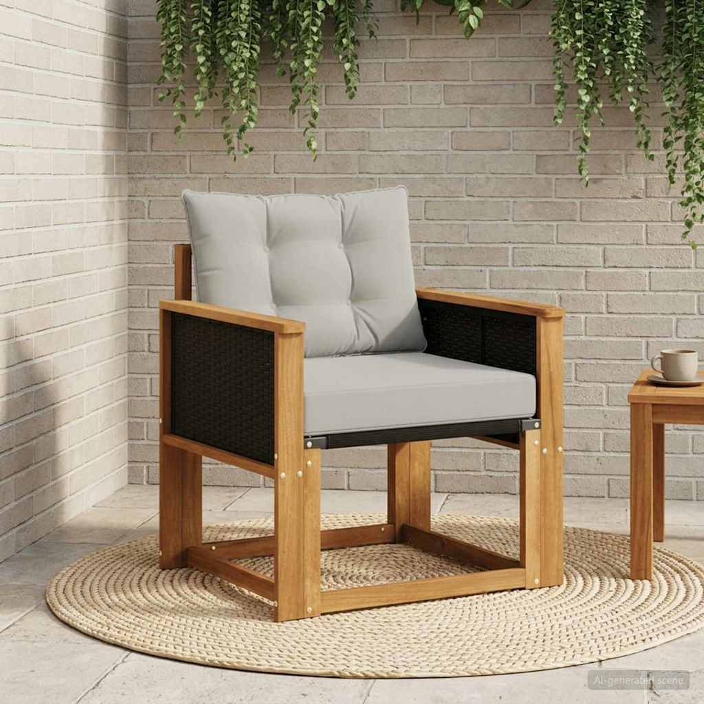 vidaXL Sofá intermedio de exterior Madera de Acacia Sólida Natural