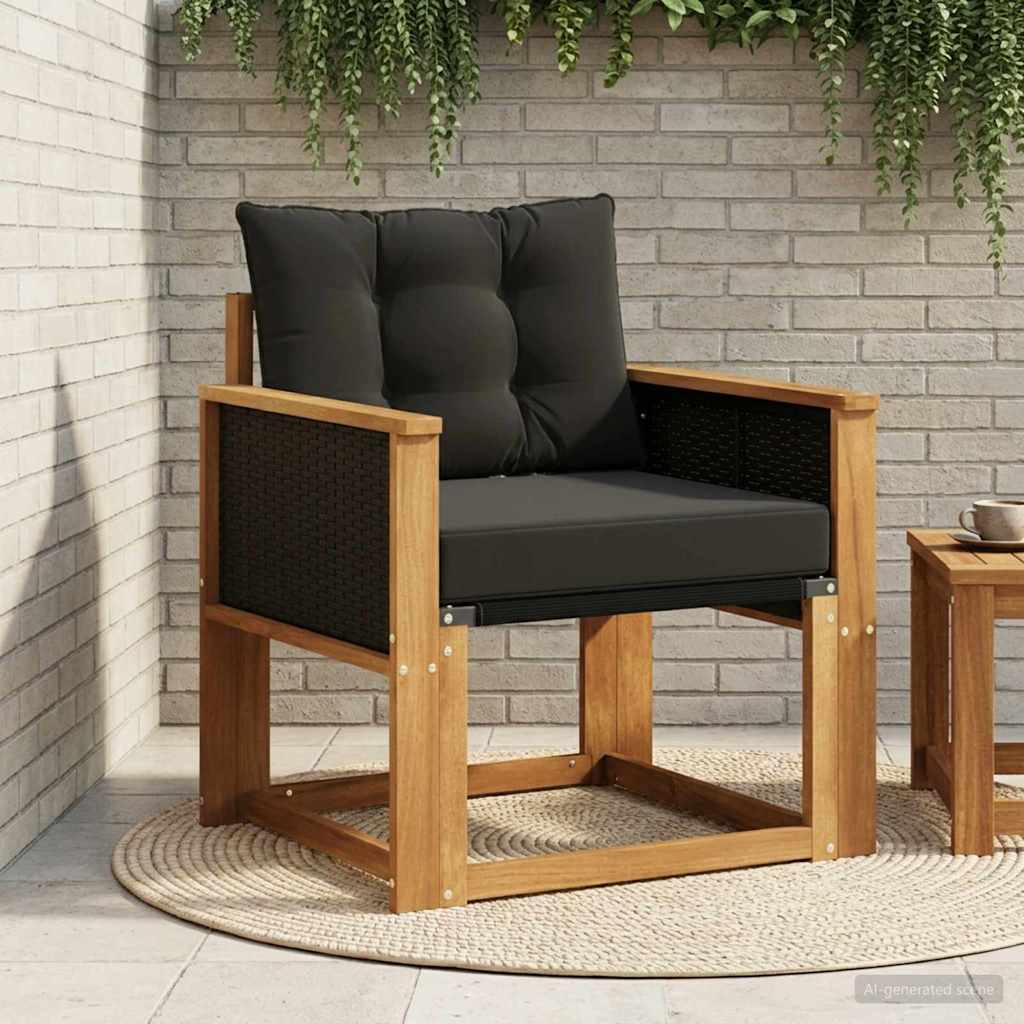 vidaXL Sofá intermedio de exterior Madera de Acacia Sólida Natural