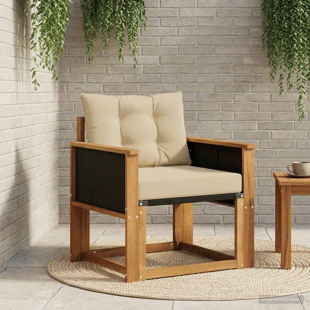 vidaXL Sofá intermedio de exterior Madera de Acacia Sólida Natural