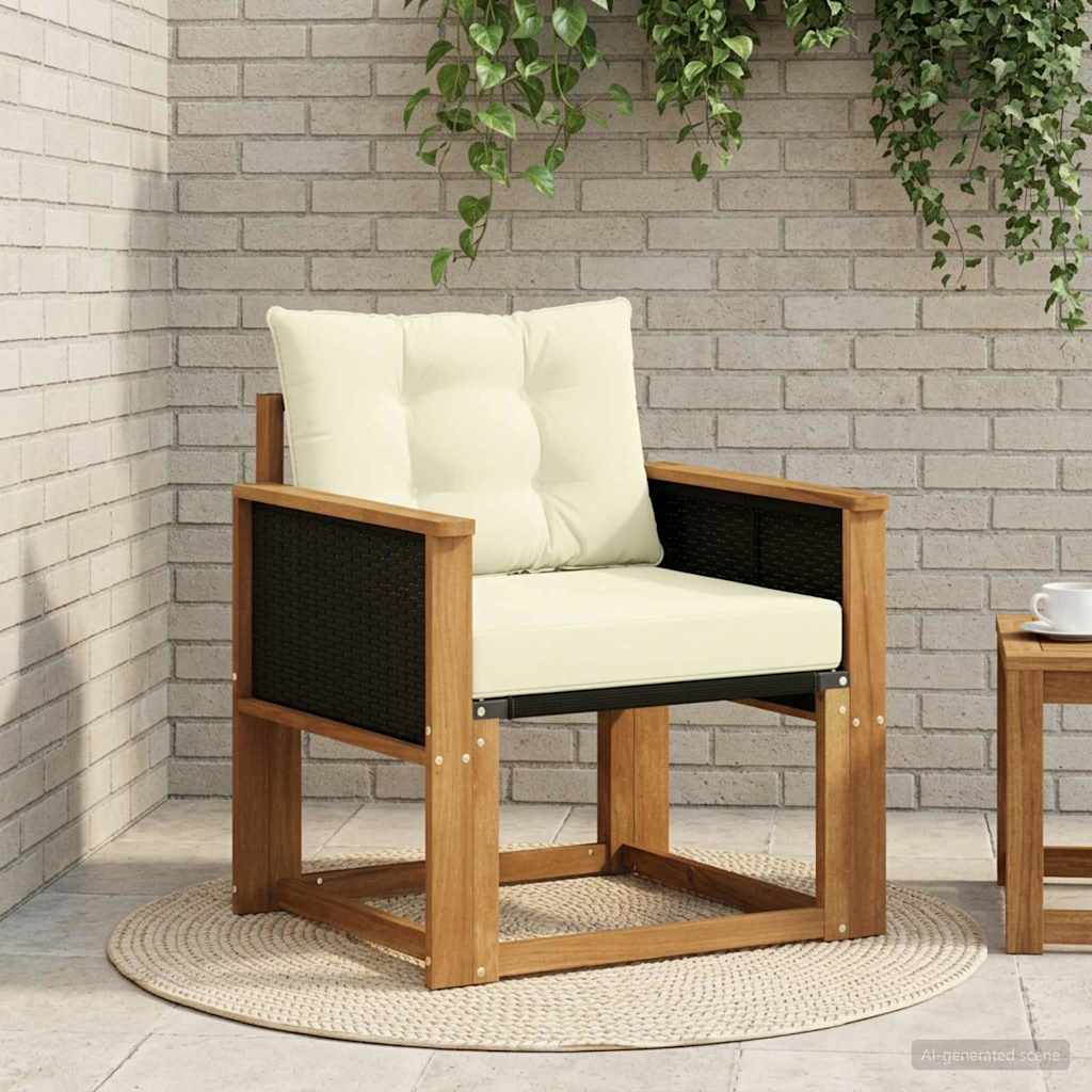 vidaXL Sofá intermedio de exterior Madera de Acacia Sólida Natural