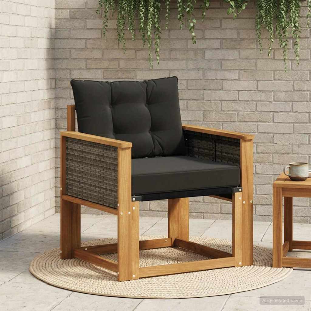 vidaXL Sofá intermedio de exterior Madera de Acacia Sólida Natural