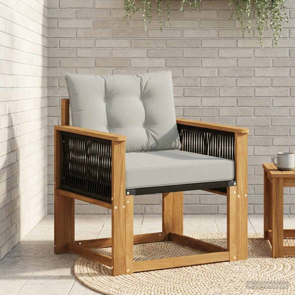 vidaXL Sofá intermedio de exterior Madera de Acacia Sólida Natural