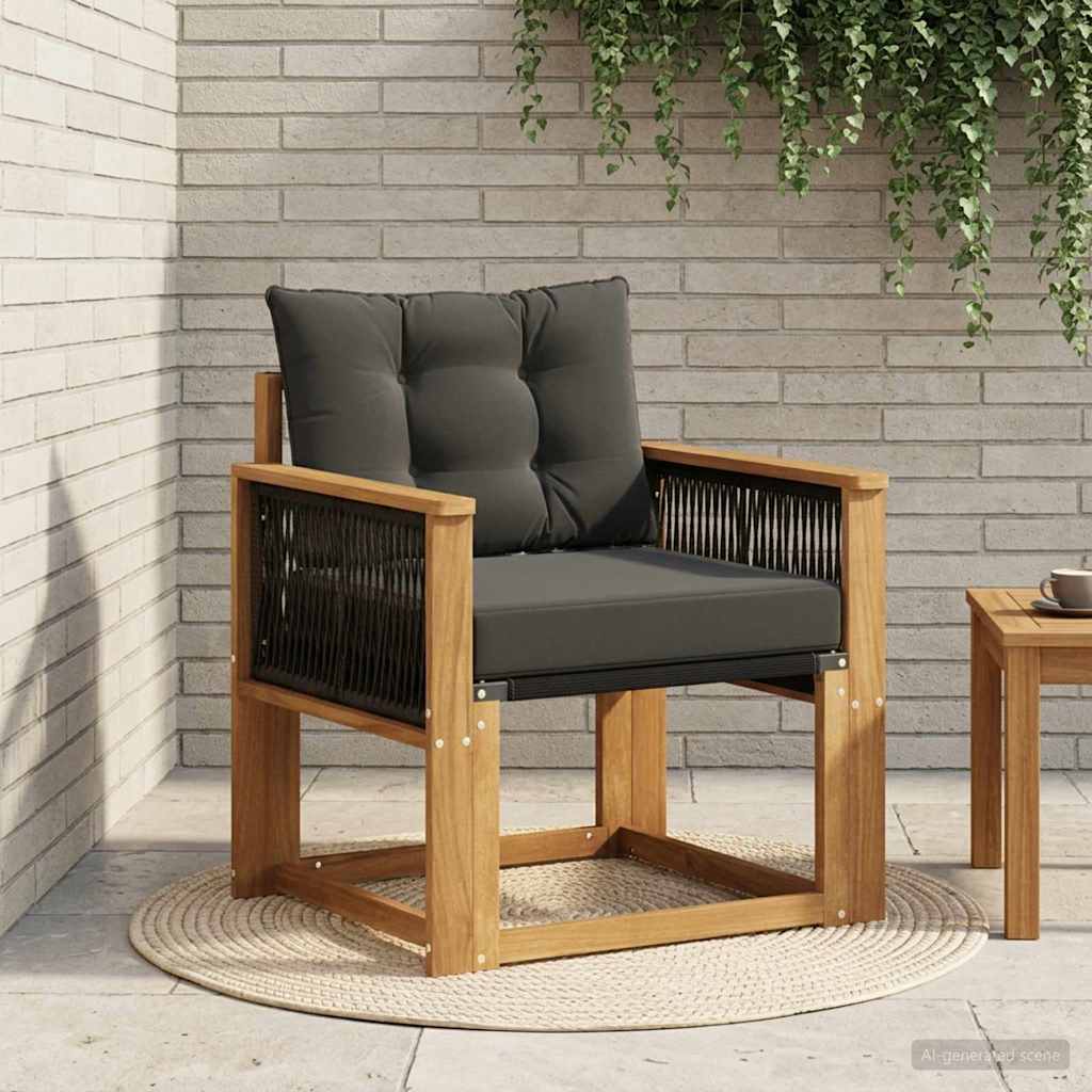 vidaXL Sofá intermedio de exterior Madera de Acacia Sólida Natural