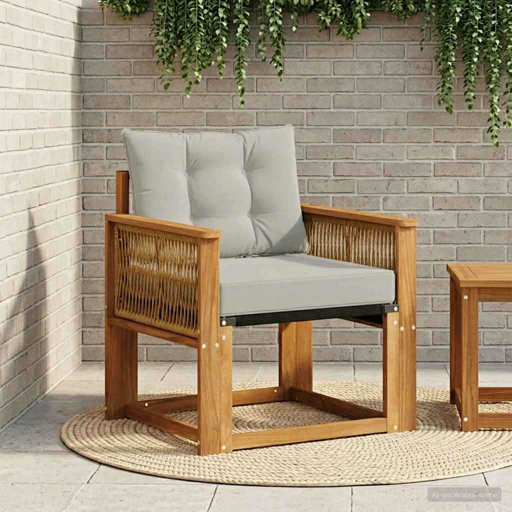 vidaXL Sofá de exterior Madera de Acacia Sólida Natural