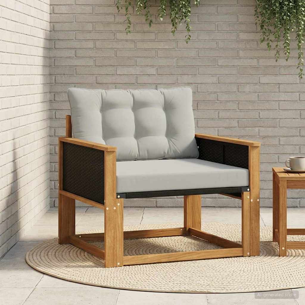 vidaXL Madera maciza de acacia y textileno