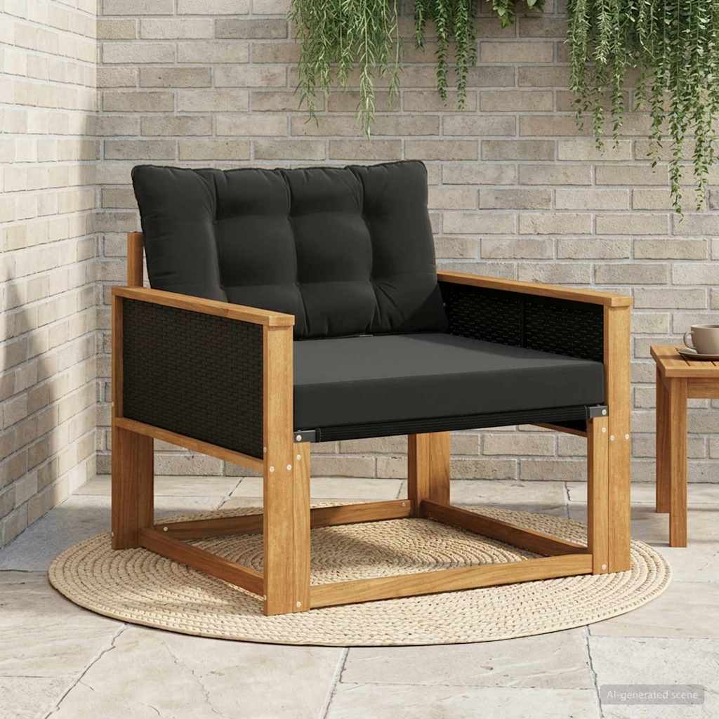 vidaXL Madera maciza de acacia y textileno