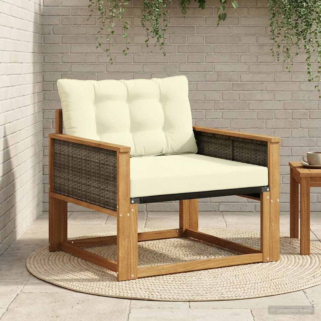vidaXL Madera maciza de acacia y textileno