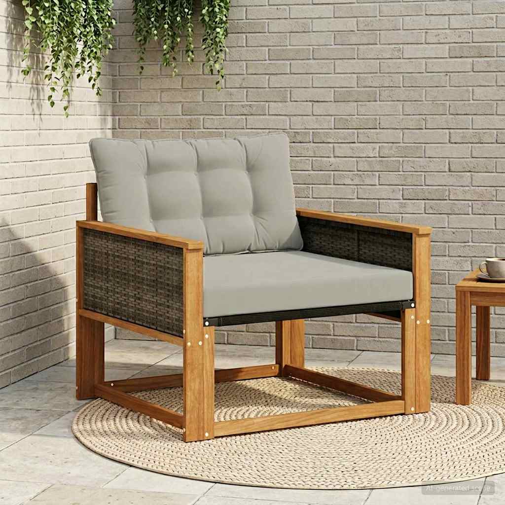 vidaXL Madera maciza de acacia y textileno