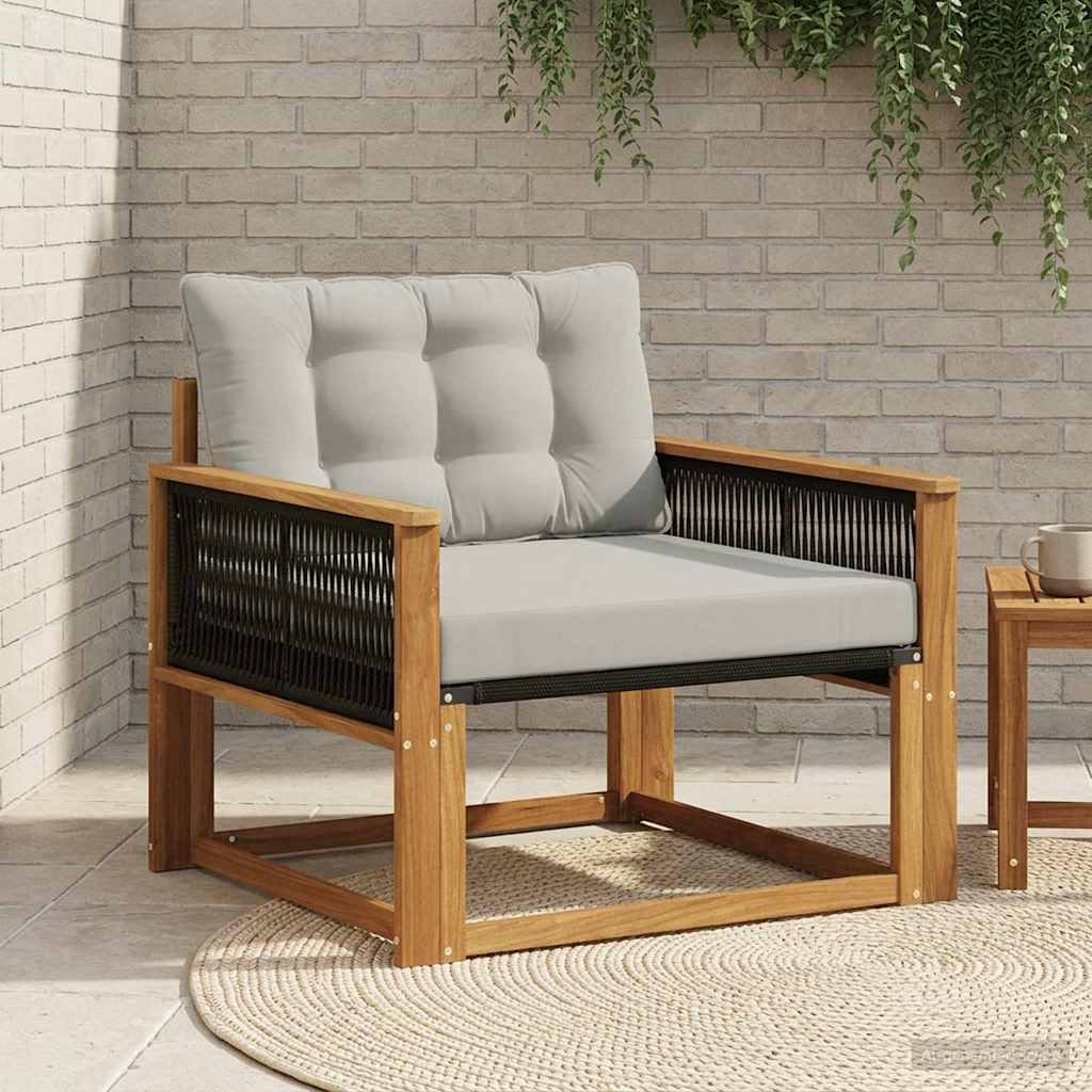 vidaXL Madera maciza de acacia y textileno