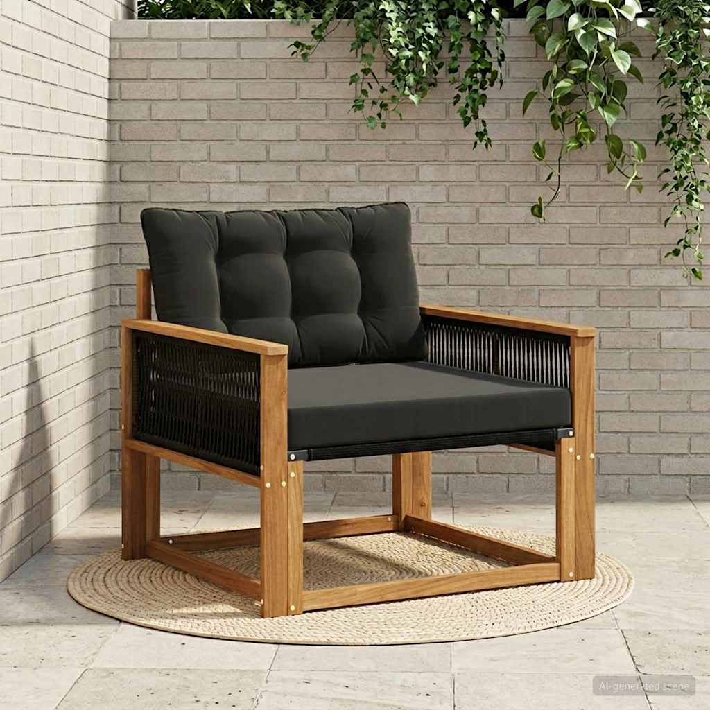 vidaXL Madera maciza de acacia y textileno