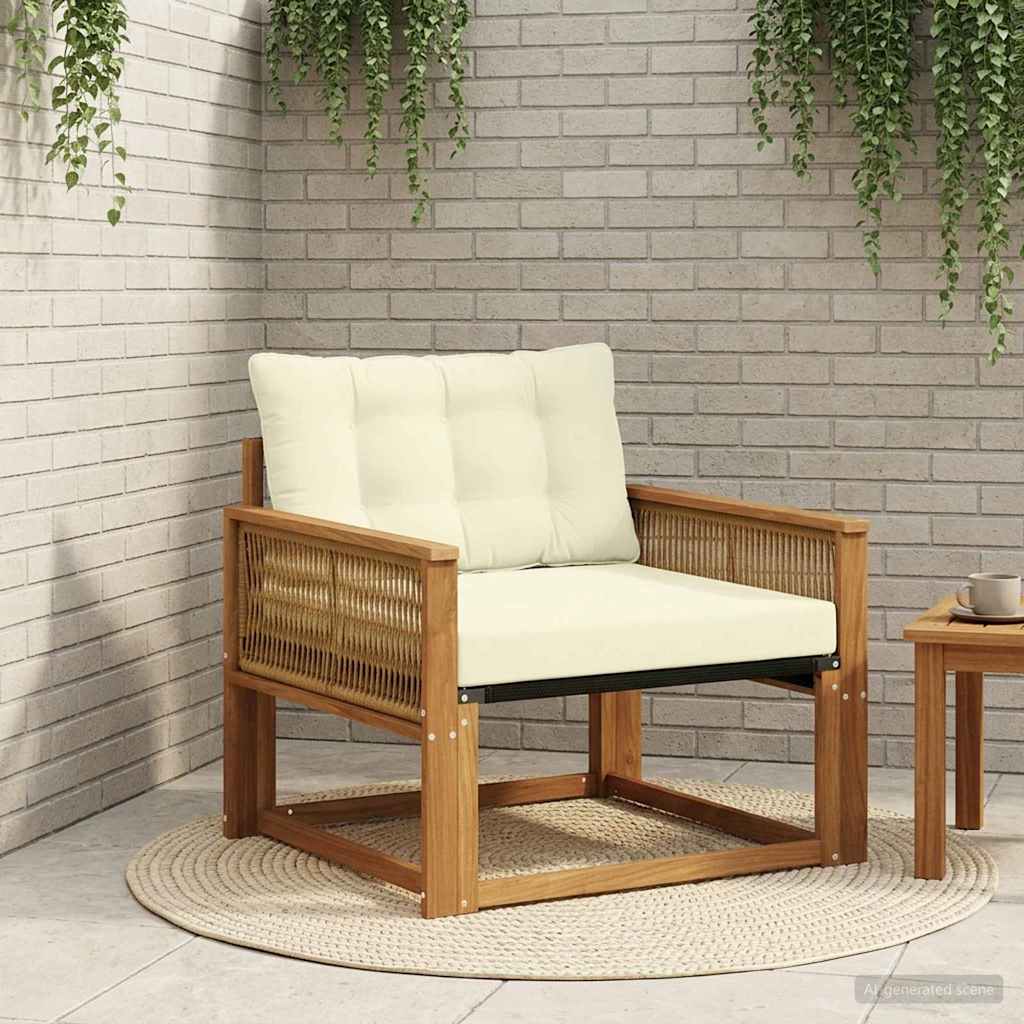vidaXL Madera maciza de acacia y textileno